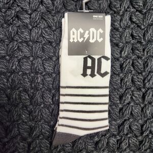 AC/DC Black and White Striped Socks